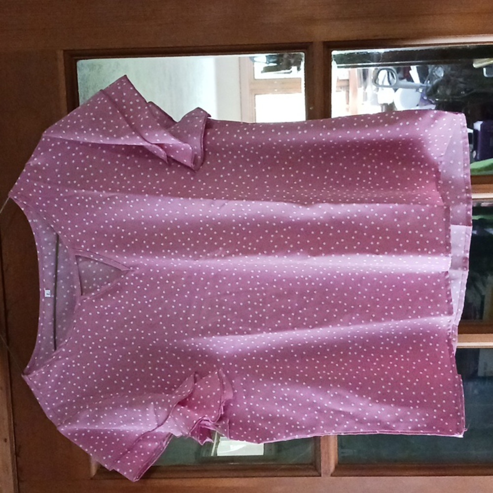 Womans Blouse S/S Large Pale Pinkis New